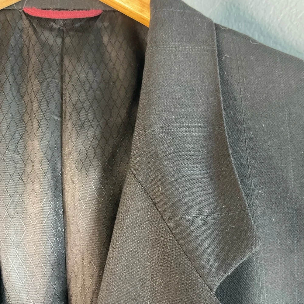 Hart Schaffner Marx Men's Black Wool Blazer 48L